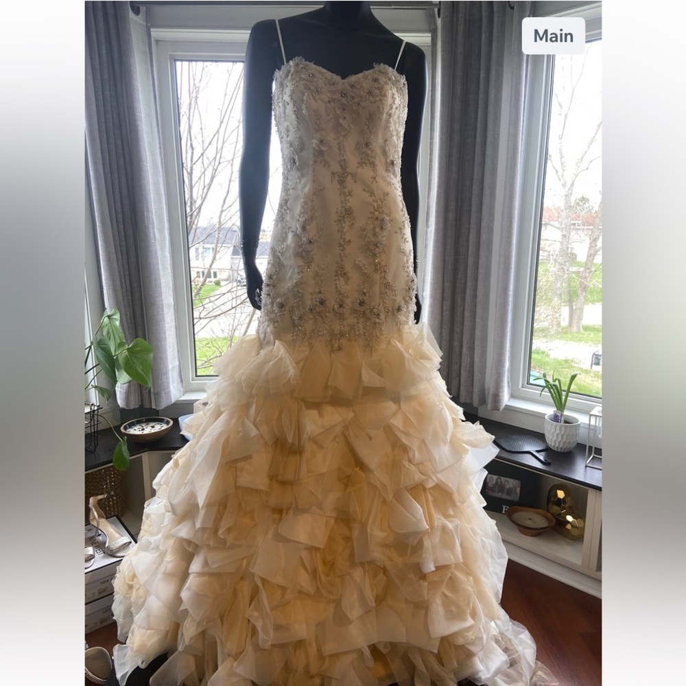 Martina Liana Beaded Top Envelope Bottom Gown